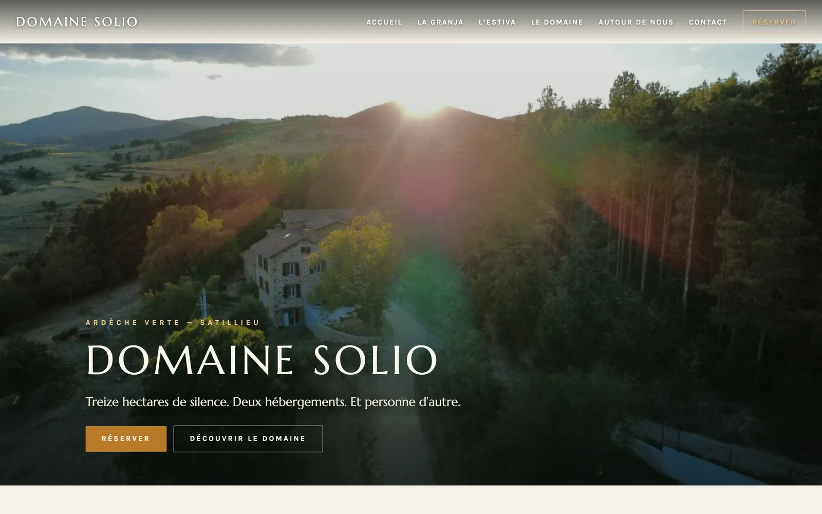La page d'accueil du site