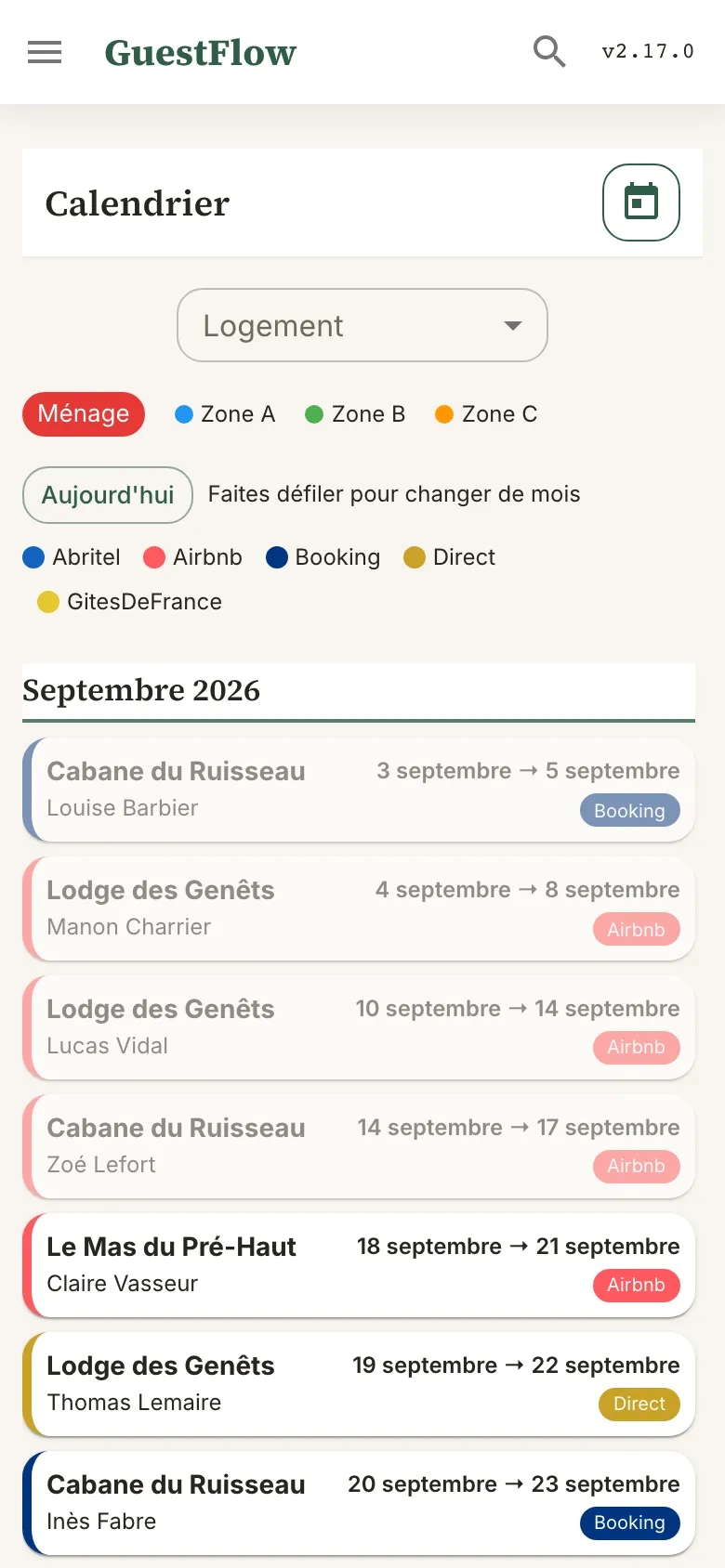 Le calendrier sur smartphone